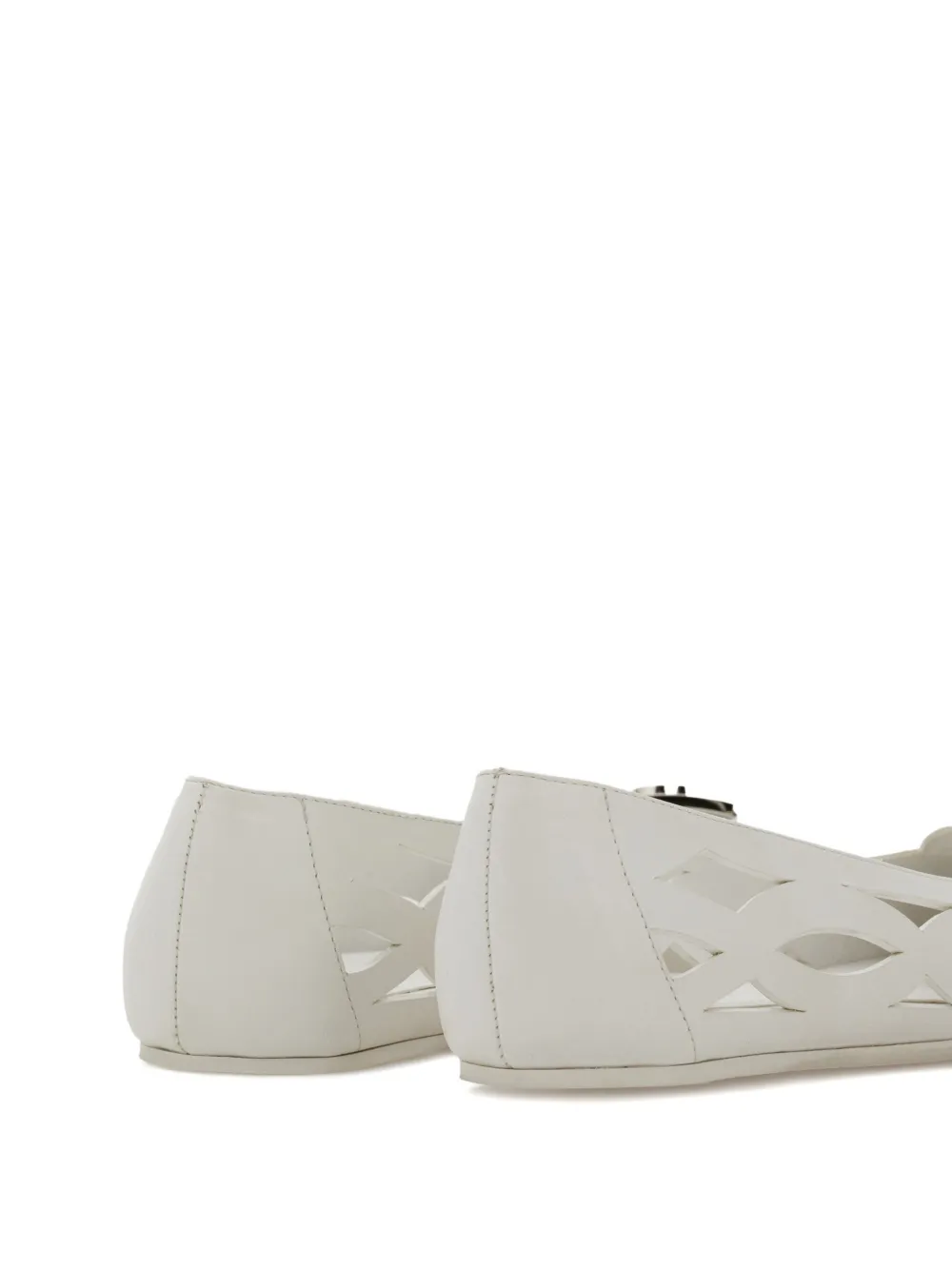 Ferragamo leather ballerina shoes White