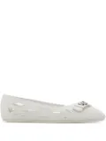 Ferragamo leather ballerina shoes - White