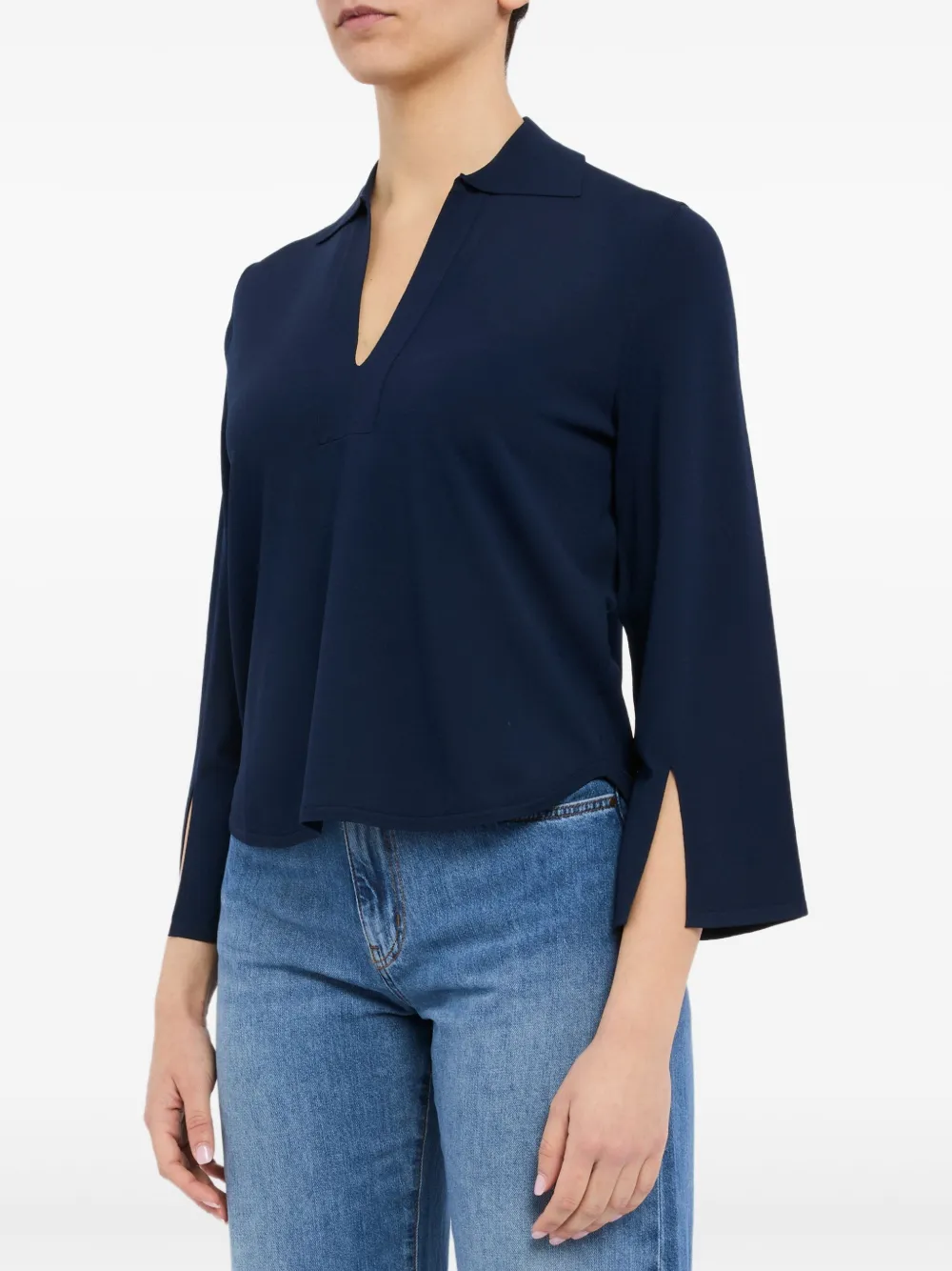 Kangra V-neck blouse - Blauw