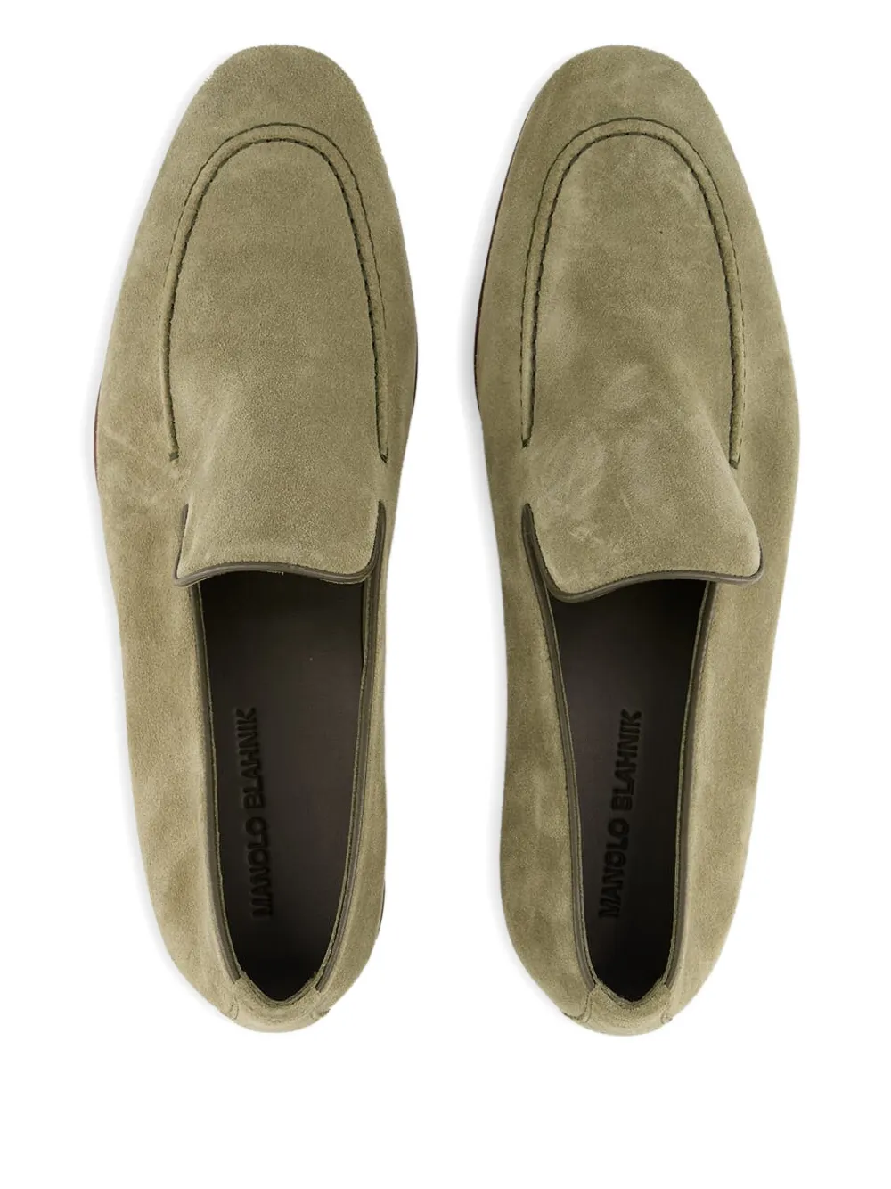 Manolo Blahnik suede loafers Green