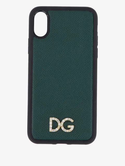 Dolce & Gabbana crystal-embellished leather X-XS iPhone cover