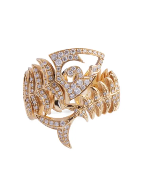 Stephen Webster Anello Peixe in oro 18 carati con diamanti