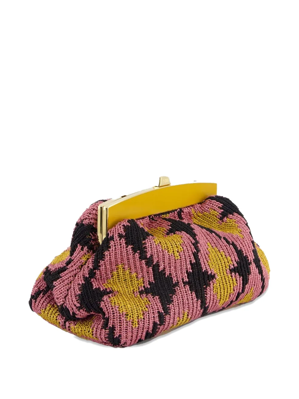 13bc Triple Truffle Spade Knitted Mini Clutch In Black