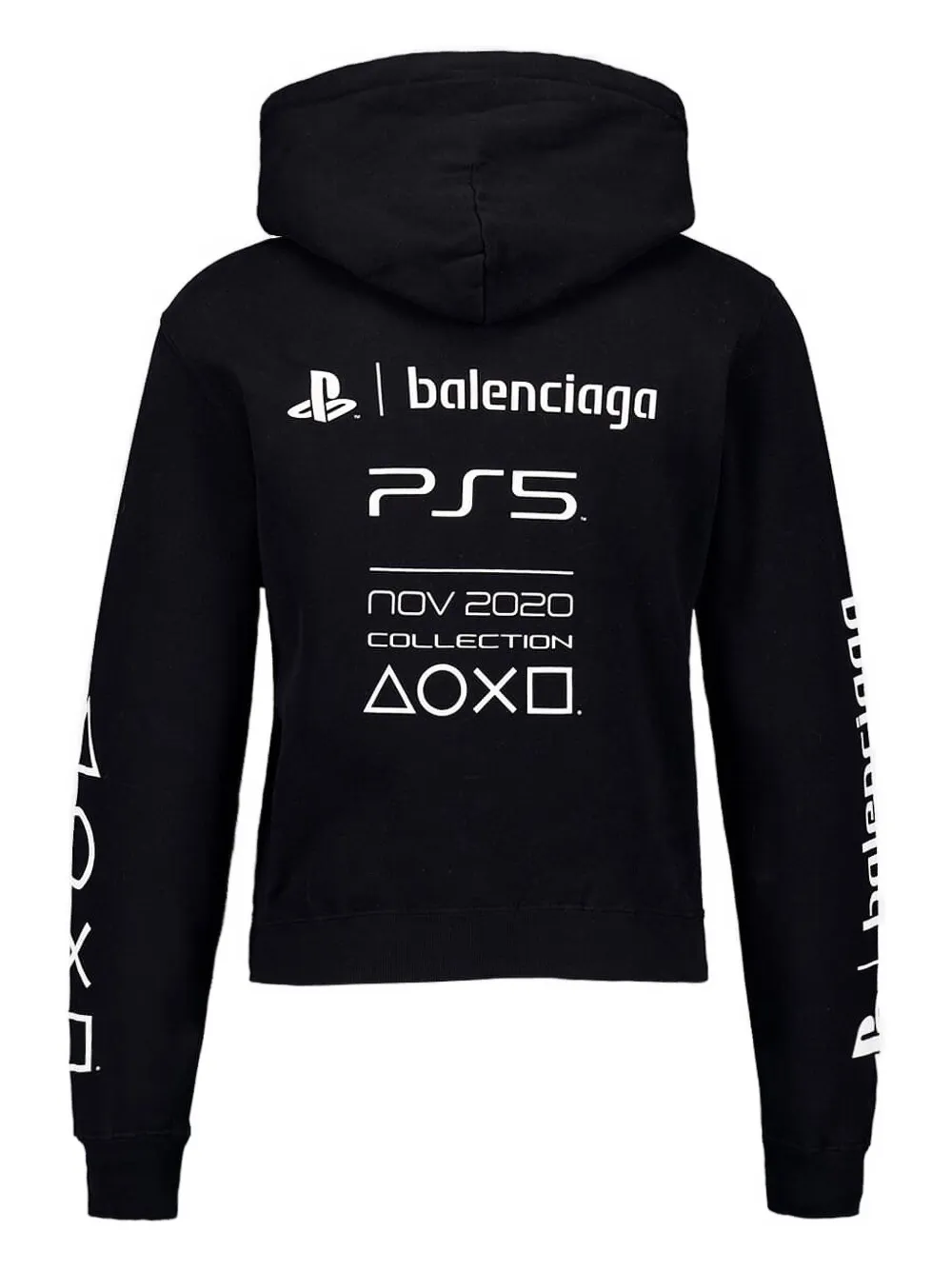 Balenciaga playstation-logo fitted hoodie Zwart