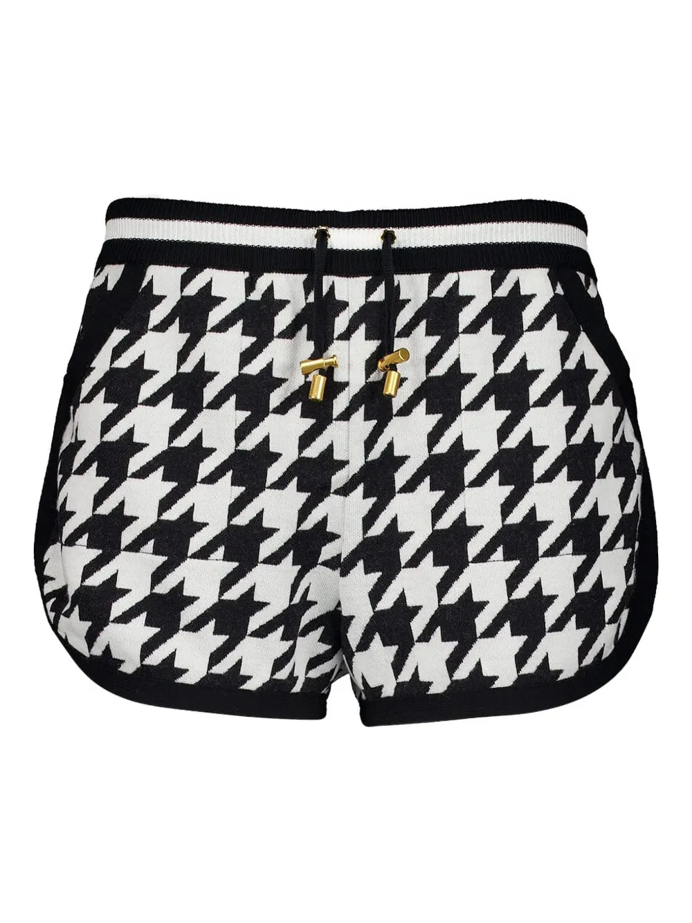 Balmain Gebreide shorts met pied-de-poule print Zwart