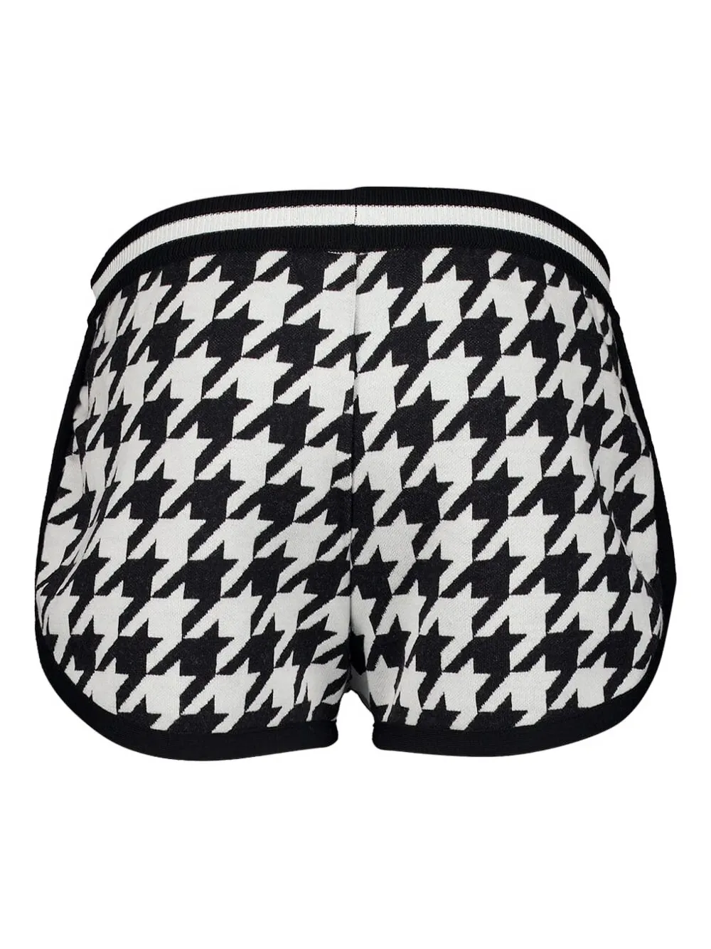 Balmain Gebreide shorts met pied-de-poule print Zwart