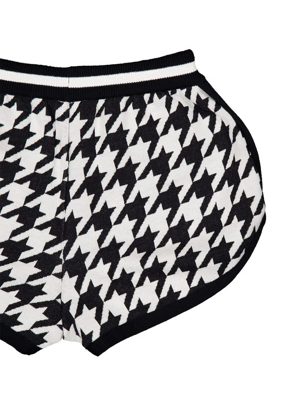 Balmain Gebreide shorts met pied-de-poule print Zwart