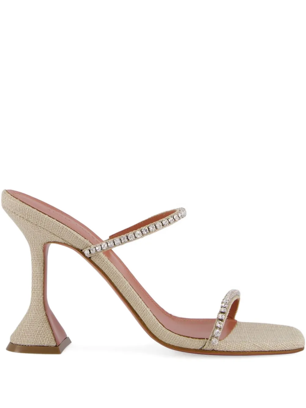 Amina Muaddi 70mm Gilda crystal-embellished sandals Neutrals