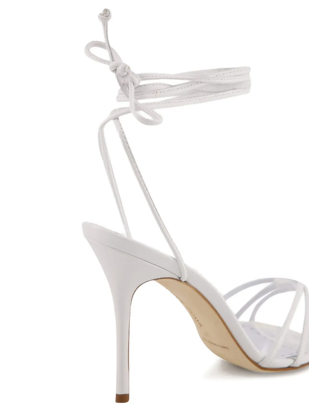 105mm Leather Ankle-Tie Sandals