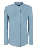 Salvatore Santoro mandarin-collar leather shirt - Blue