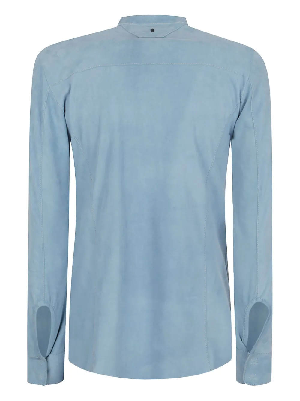 Salvatore Santoro mandarin-collar leather shirt - Blauw