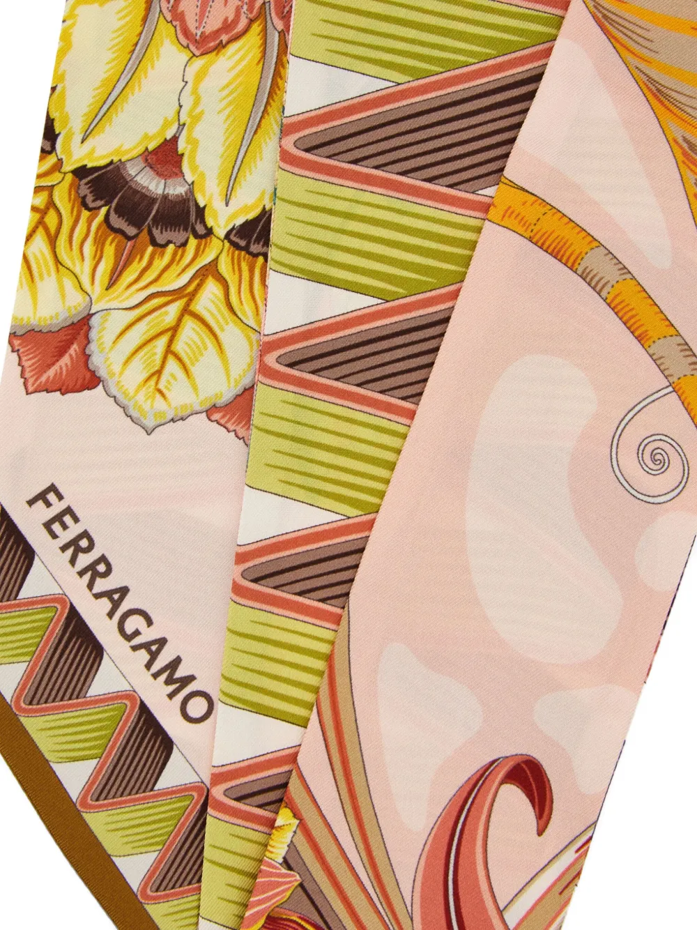 Ferragamo graphic-print silk bandeau - Roze