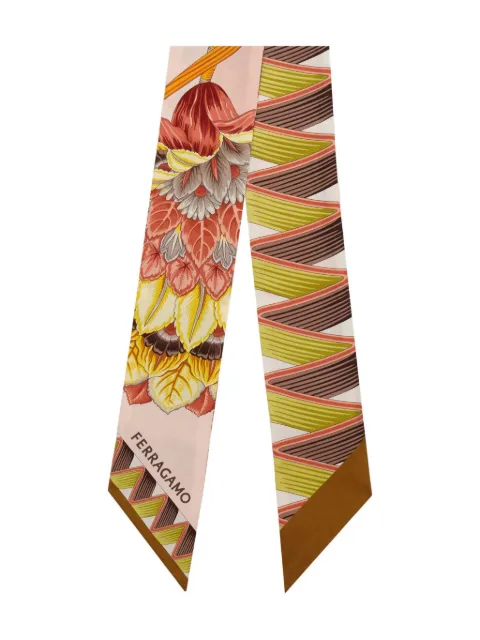 Ferragamo mascada de seda con estampado gráfico