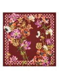 Ferragamo Fiori-print silk scarf - Red