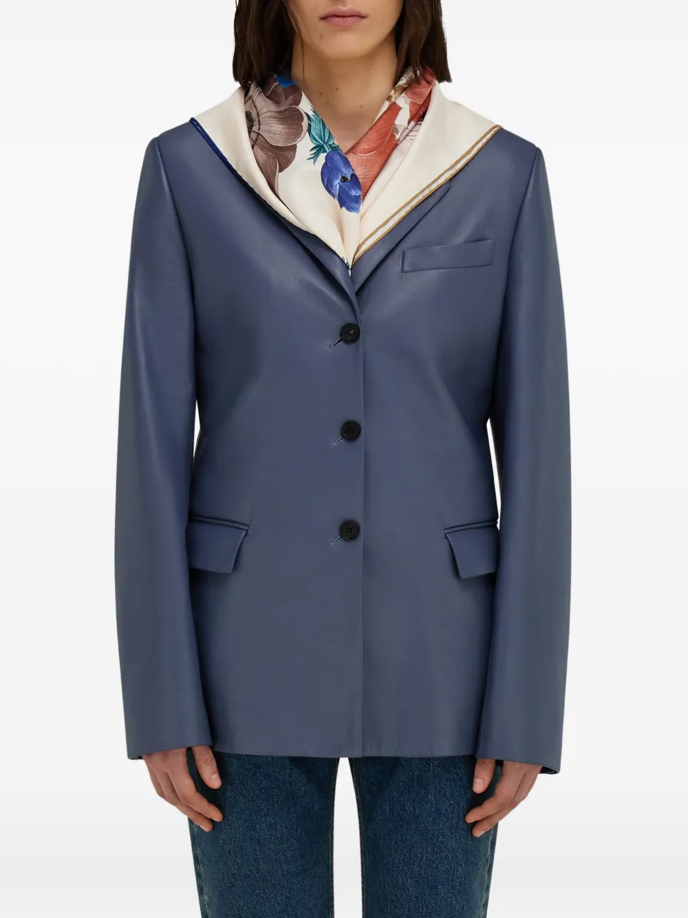 Ferragamo Zijden sjaal met print Blauw