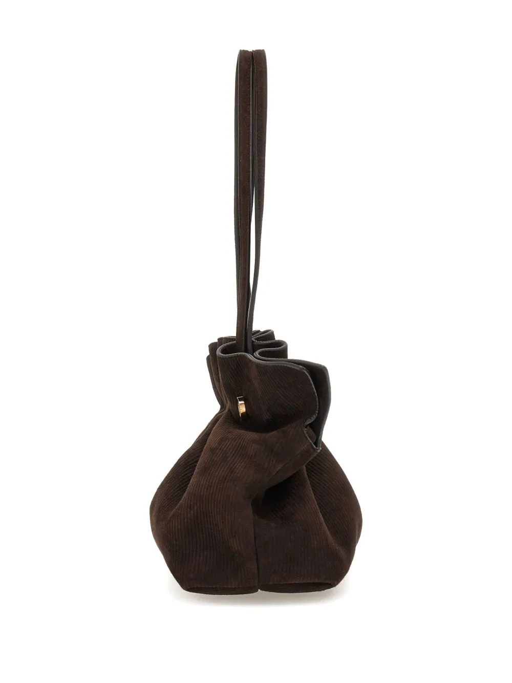 Ferragamo Medium Gancio-embellished Gathered Tote Bag In Brown