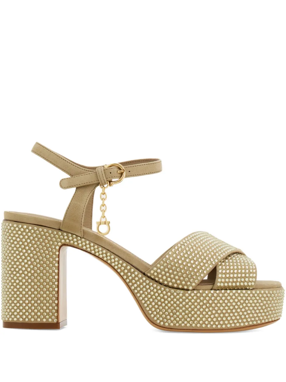 Ferragamo 85mm crystal-embellished sandals Green