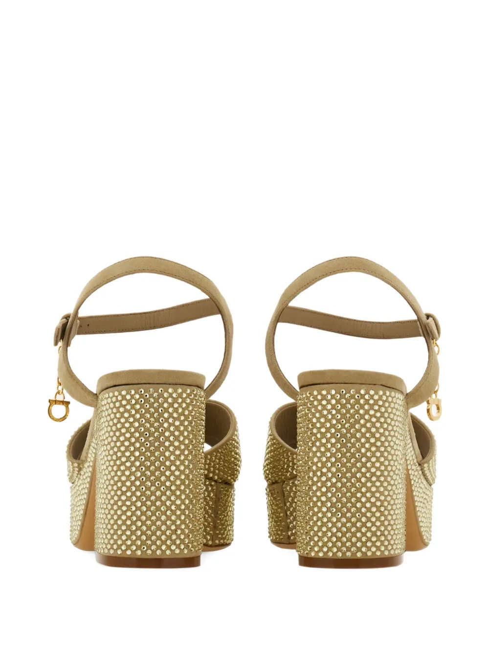 Ferragamo 85mm crystal-embellished sandals Green