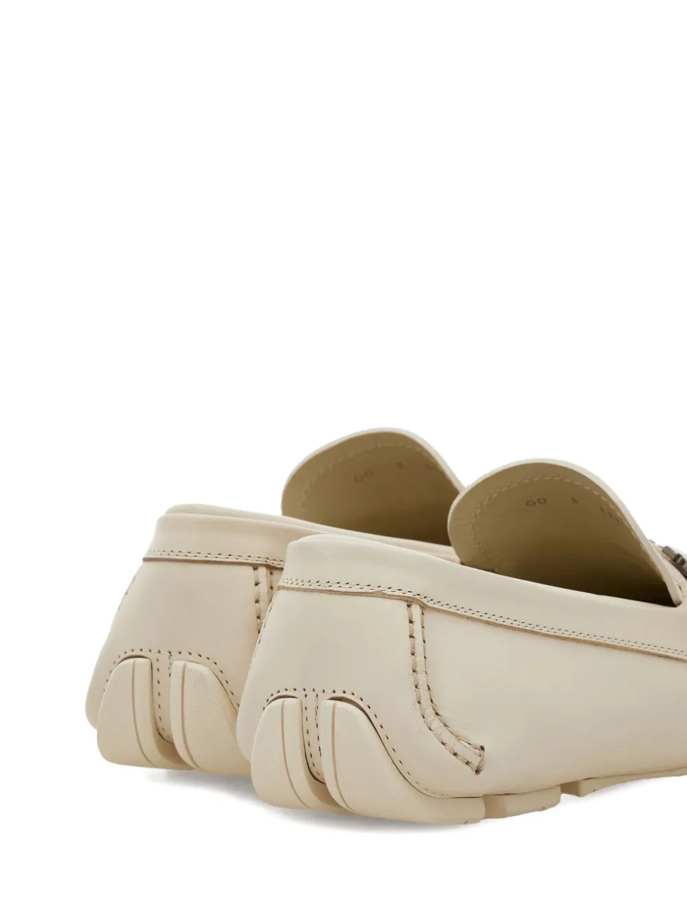 Ferragamo woven-strap gancini-ornament loafers White
