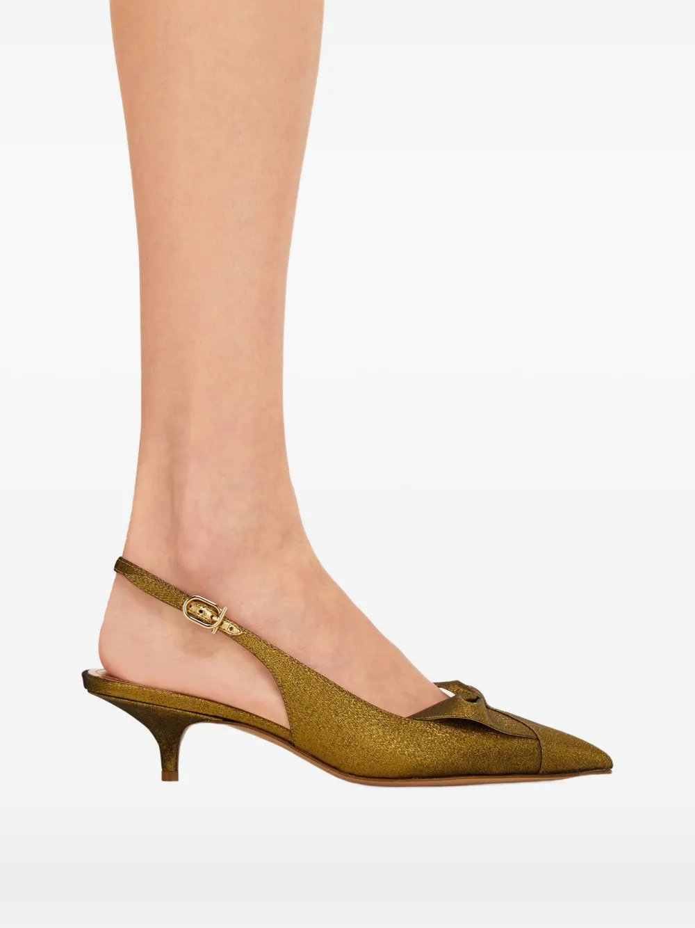 Ferragamo 40mm Bow slingback pumps Green