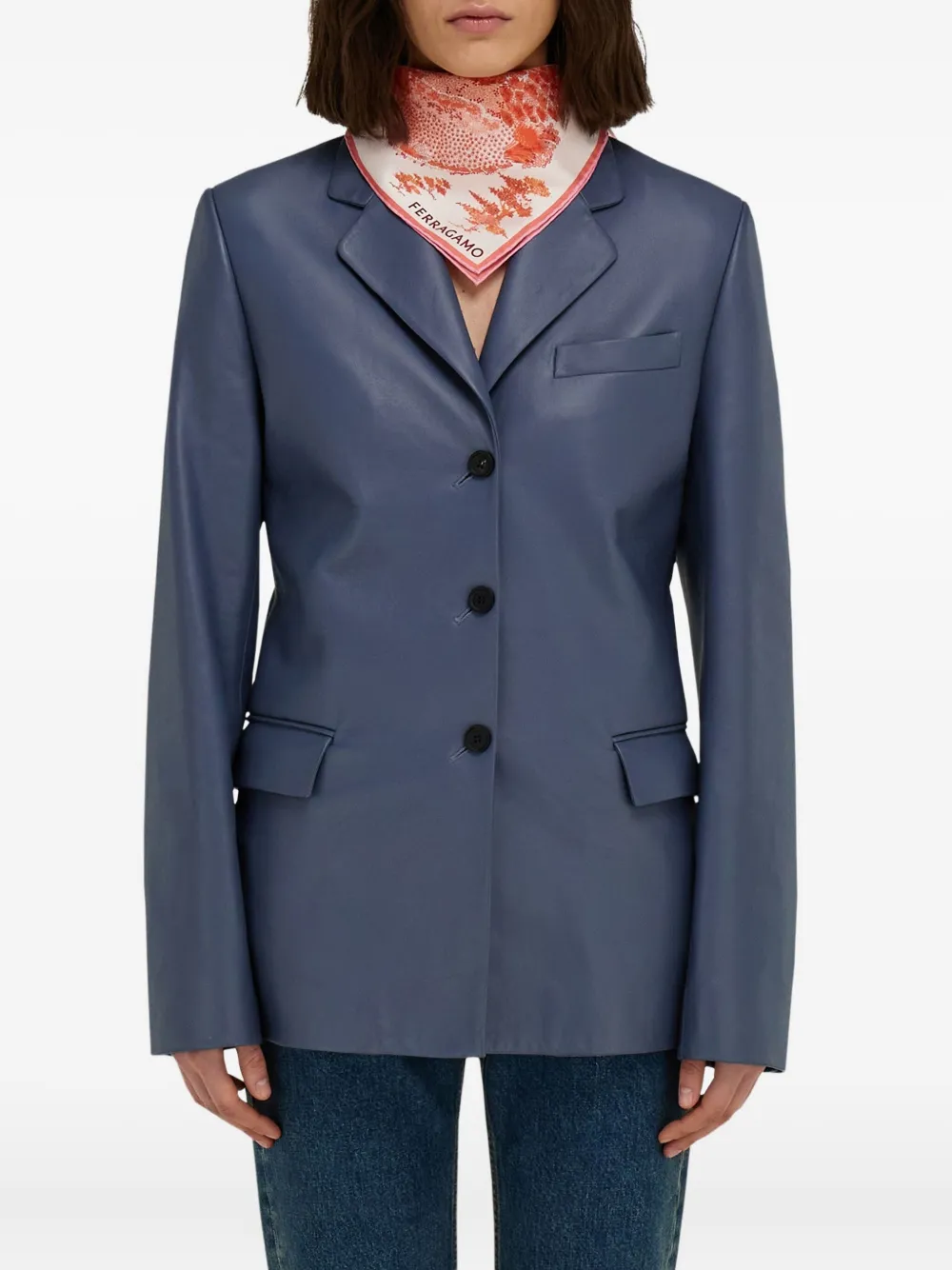 Ferragamo Patchwork-print Silk Bandana In Pink