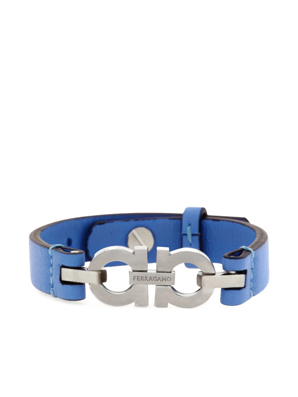 Ferragamo Bracciale con doppio Gancini - Argento