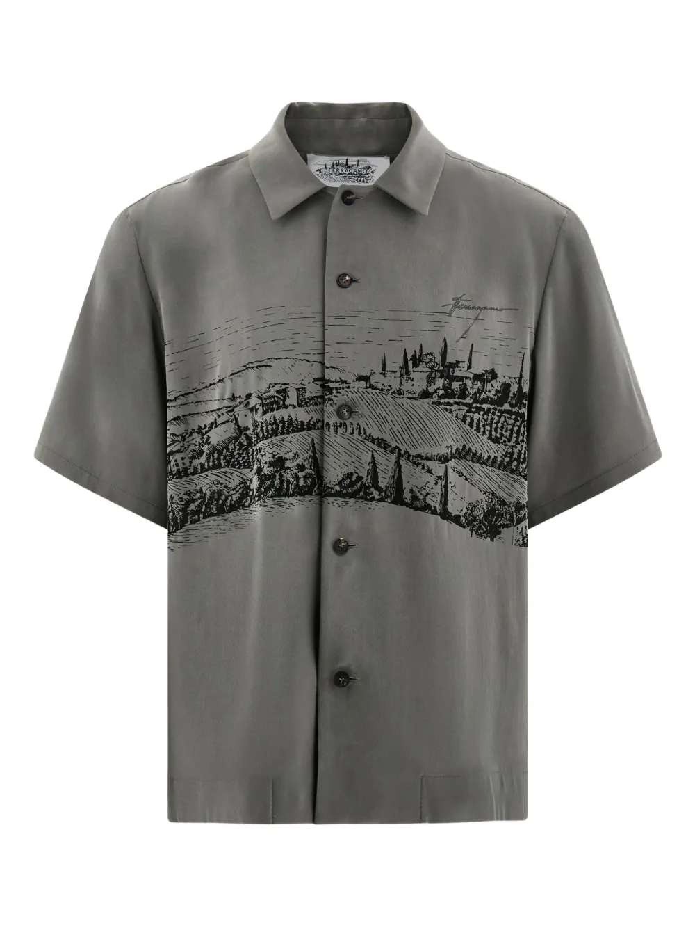 Ferragamo printed silk shirt | Grey | Image 1