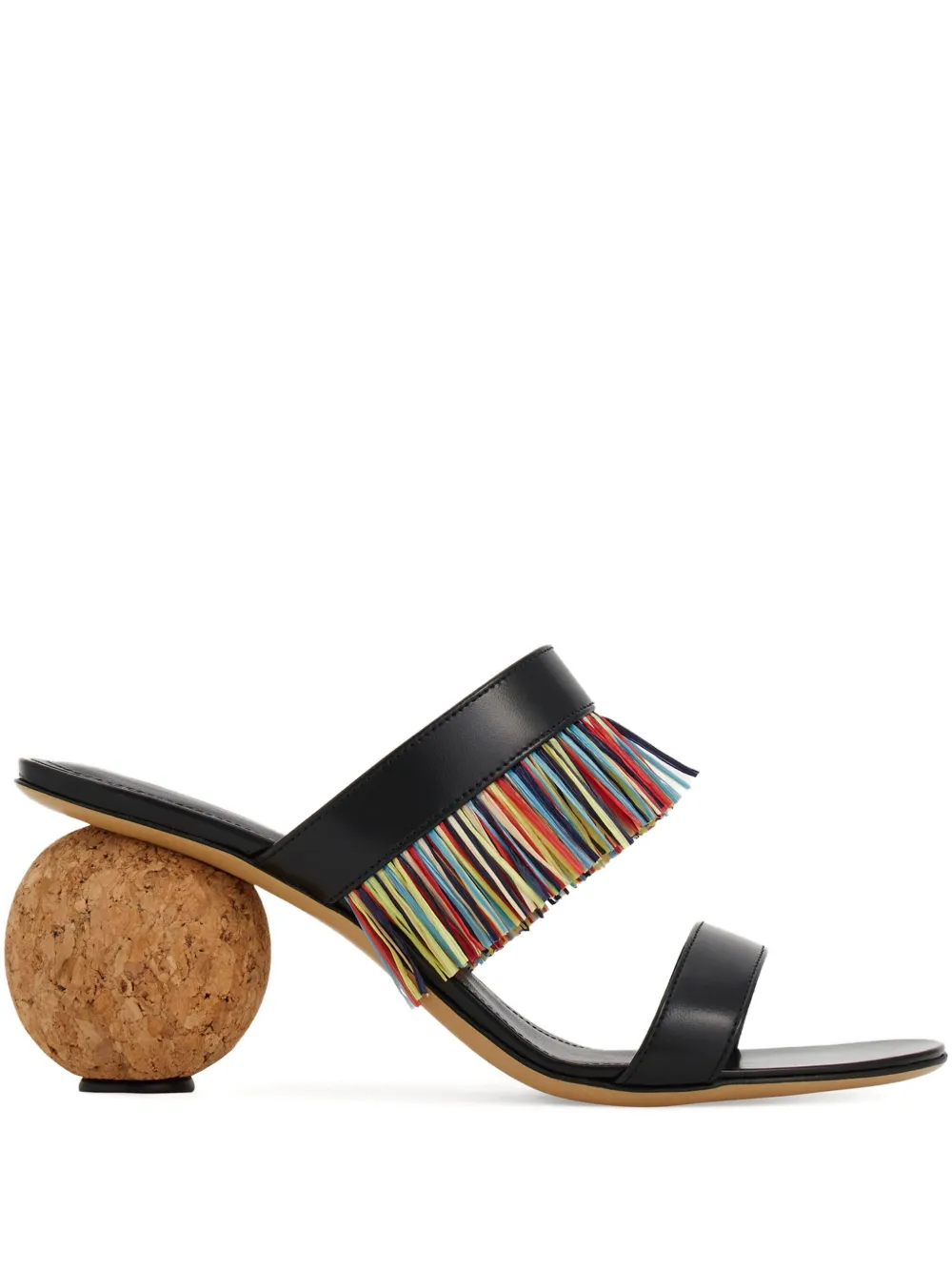 Ferragamo 75mm fringed sandals Black