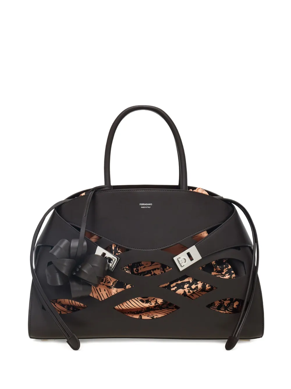 Ferragamo Back to Earth Hug ハンドバッグ L - ブラウン Ferragamo Back to Earth Hug ハンドバッグ L - ブラウン
