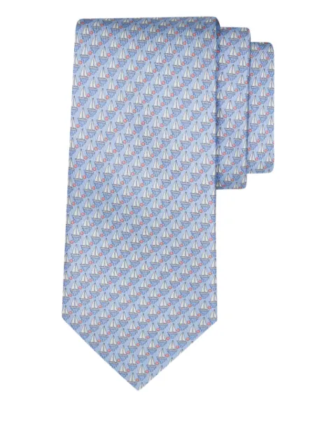 Ferragamo sailboat-print silk tie
