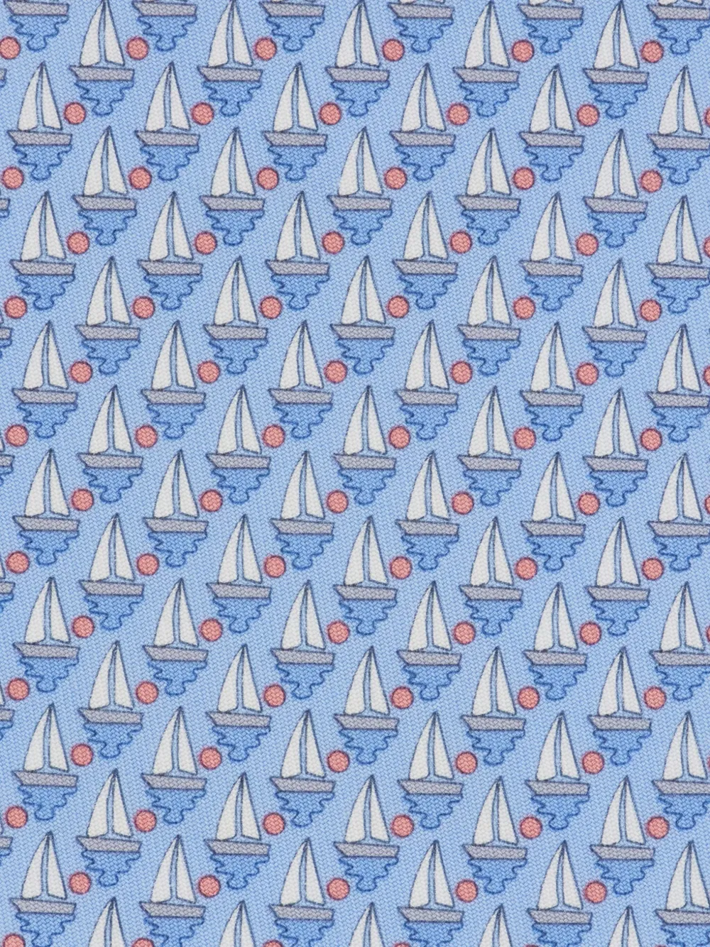 Ferragamo Zijden stropdas met zeilbootprint Blauw