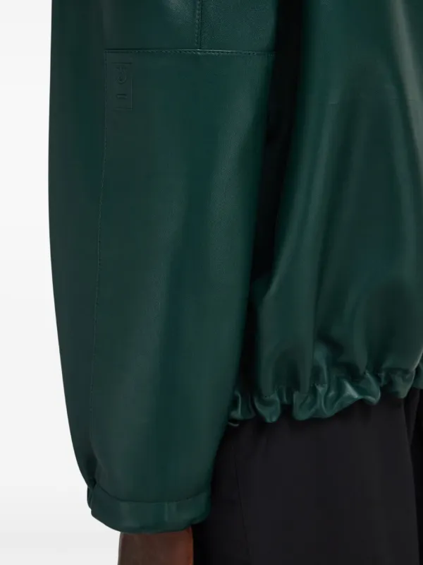 Ferragamo Hooded Leather Jacket | Green | FARFETCH