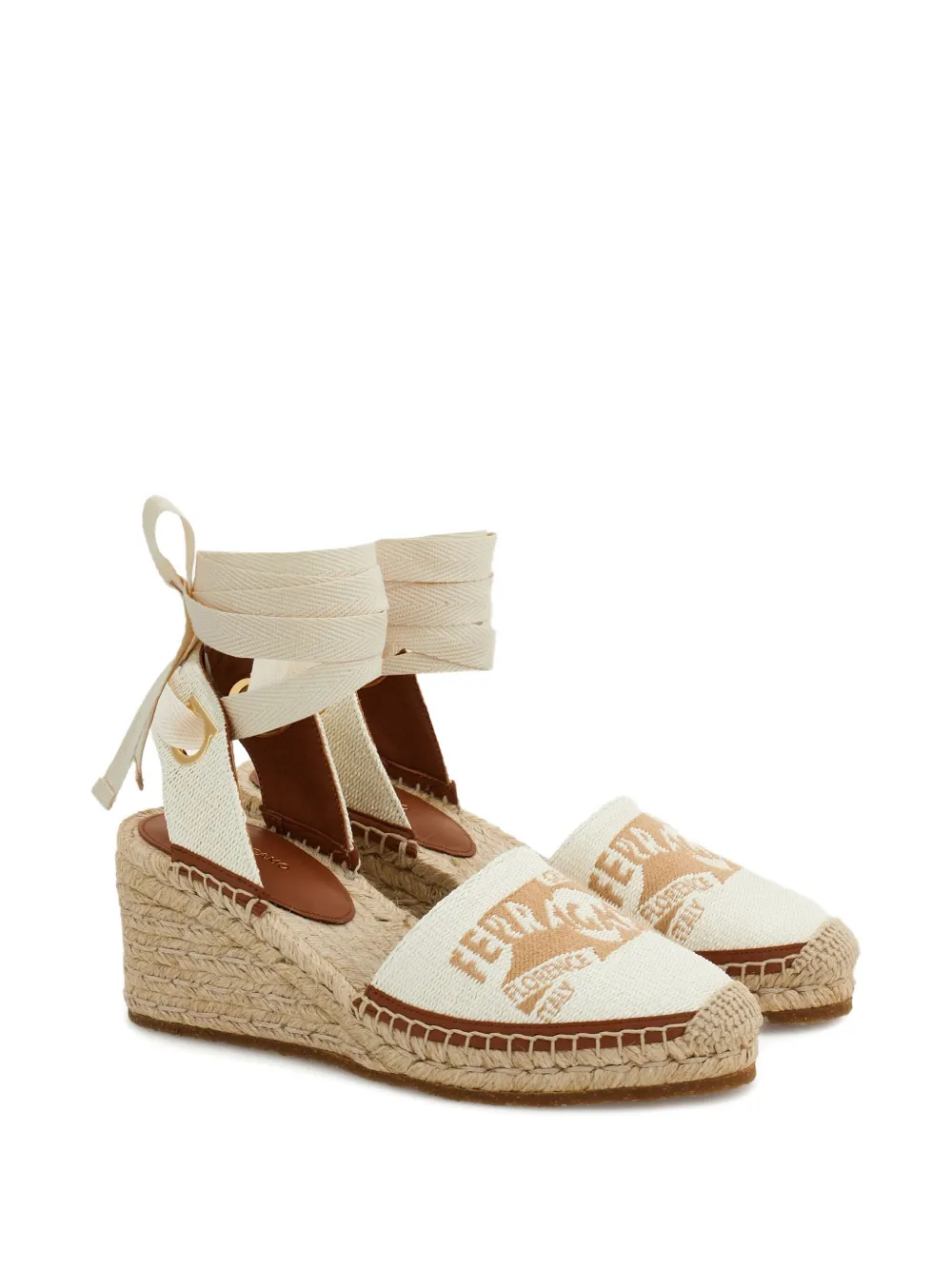 Ferragamo 70mm logo-jacquard espadrilles Neutrals
