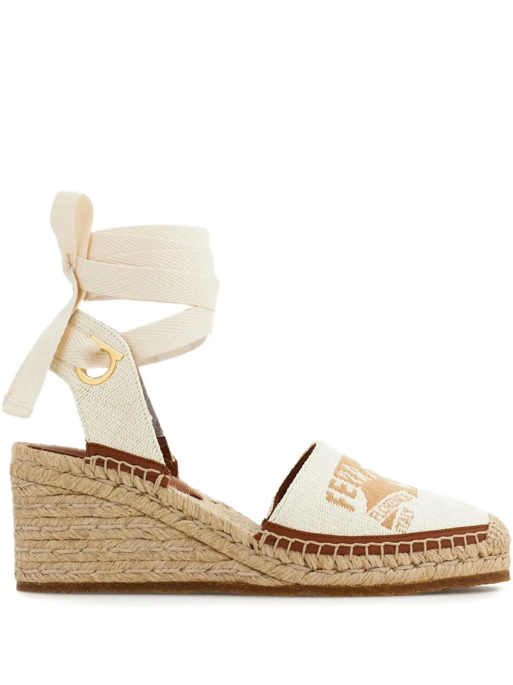 Ferragamo 70mm logo-jacquard espadrilles Neutrals