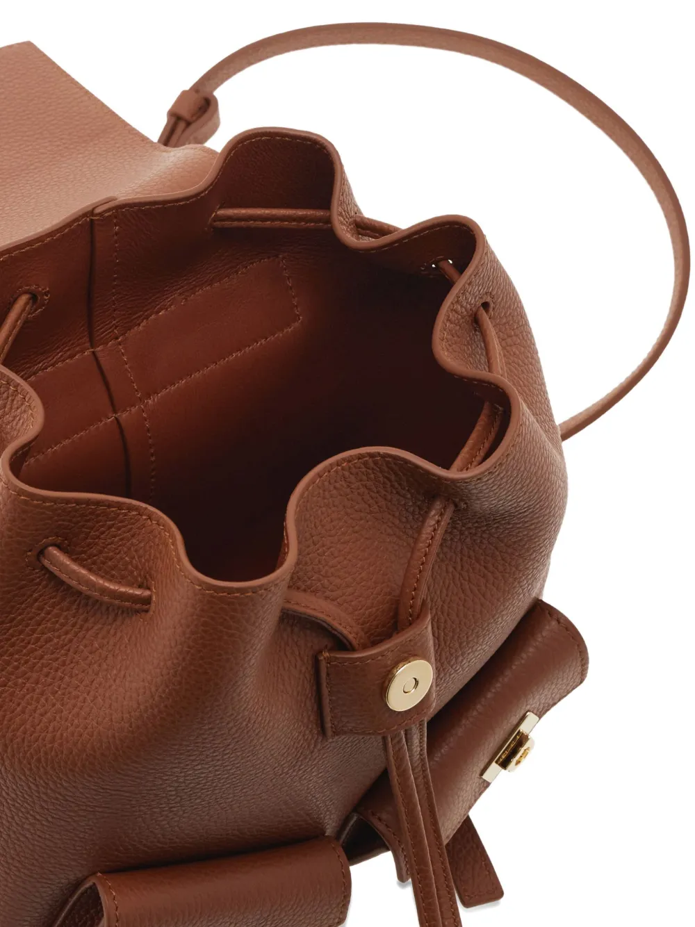 Ferragamo geometric-flap drawstring backpack Bruin