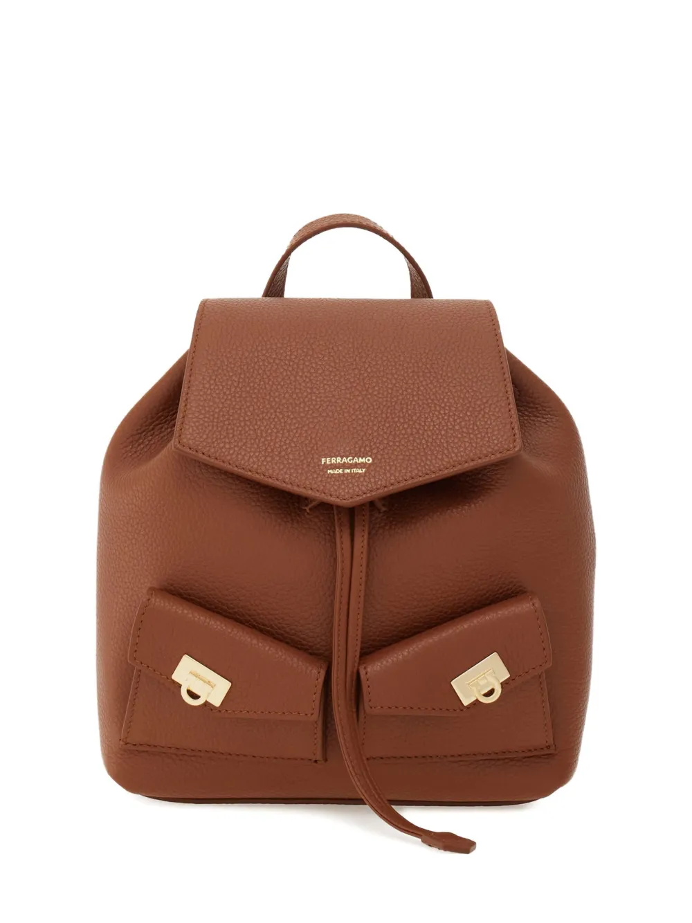 Ferragamo geometric-flap drawstring backpack Bruin