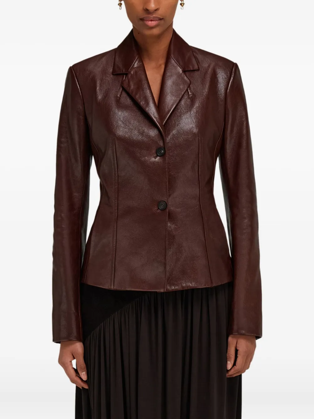 Ferragamo Leren jack Bruin