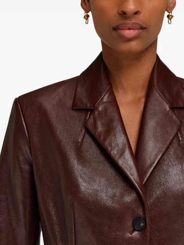 フェラガモ　ブラウン レザージャケット Ferragamo レザージャケット | ブラウン | FARFETCH JP