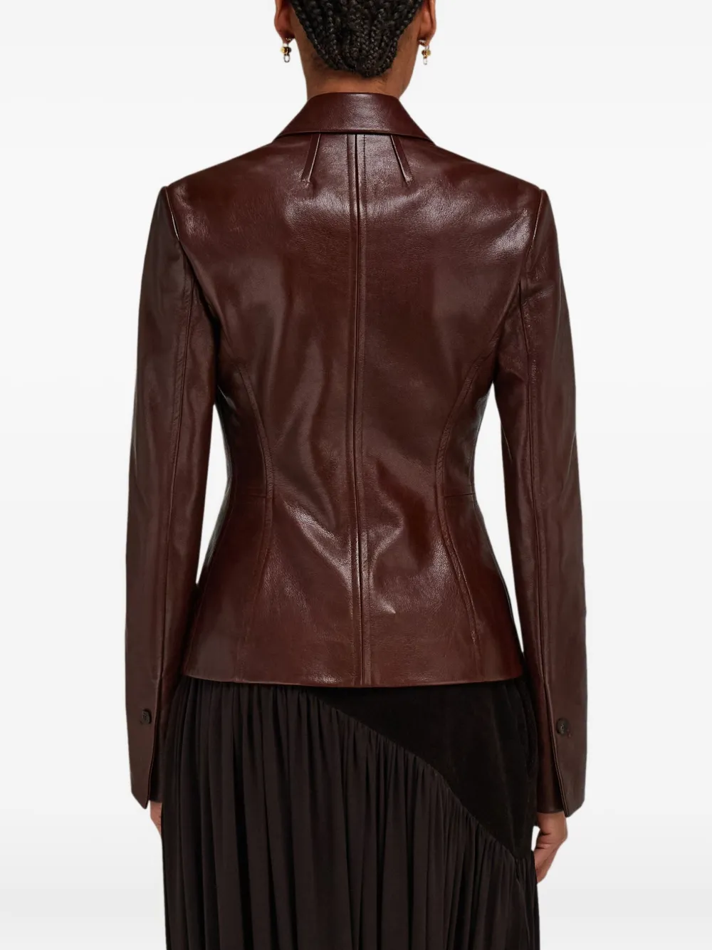 Ferragamo Leren jack Bruin