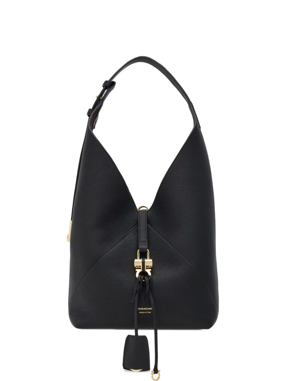 Ferragamo Leren schoudertas Zwart