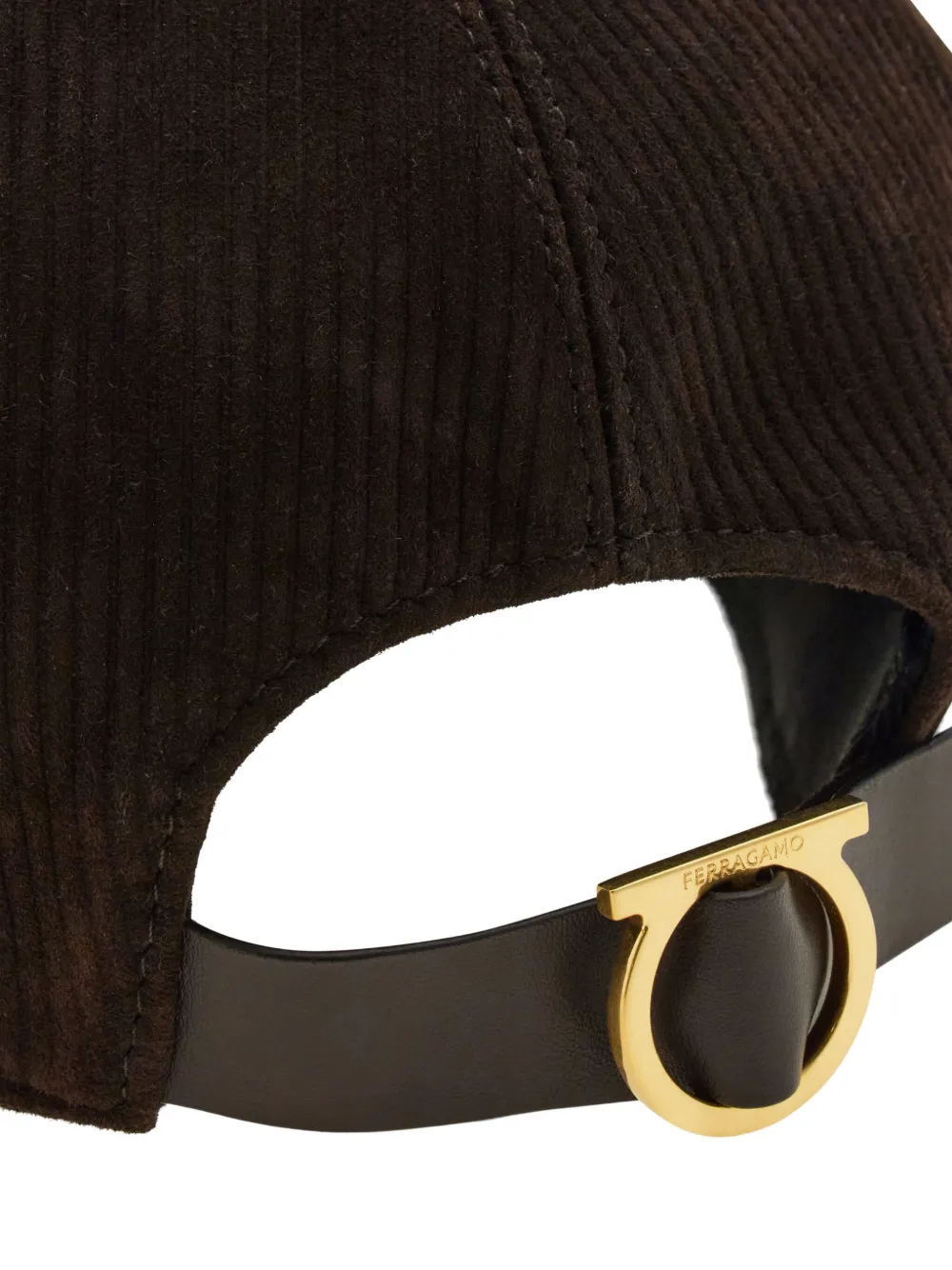 Ferragamo Gancini-buckle Baseball Cap In Brown