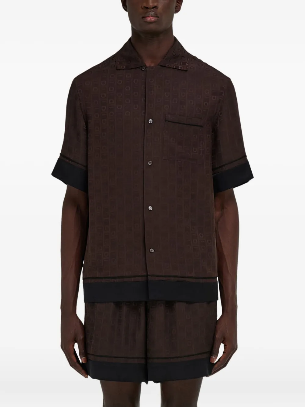 Ferragamo Overhemd met monogram Bruin