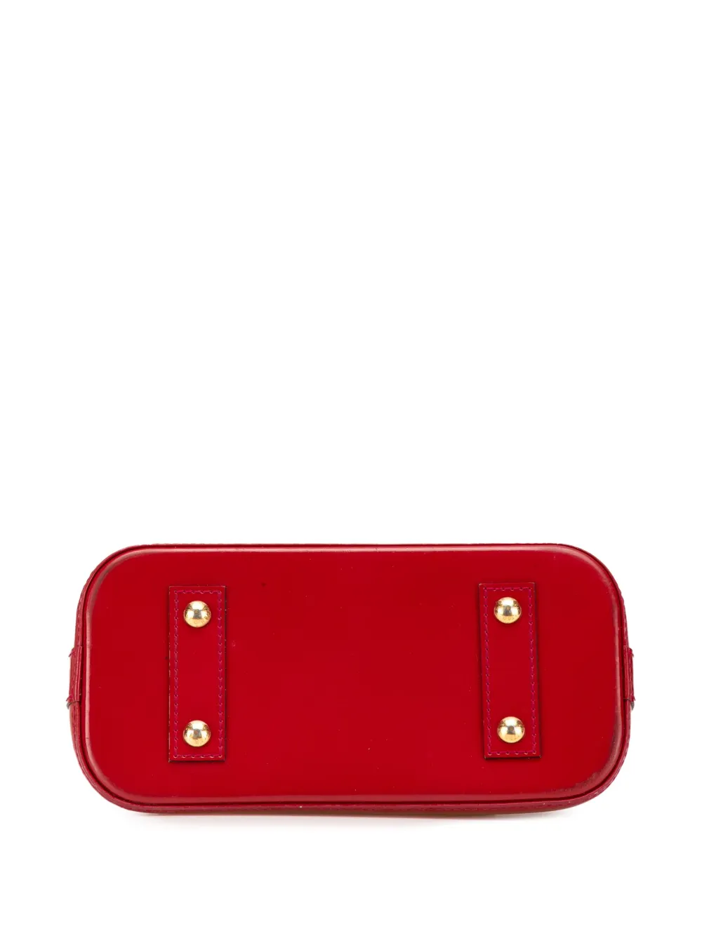 Pre-owned Louis Vuitton 2013 Monogram Vernis Alma Bb Satchel In Red