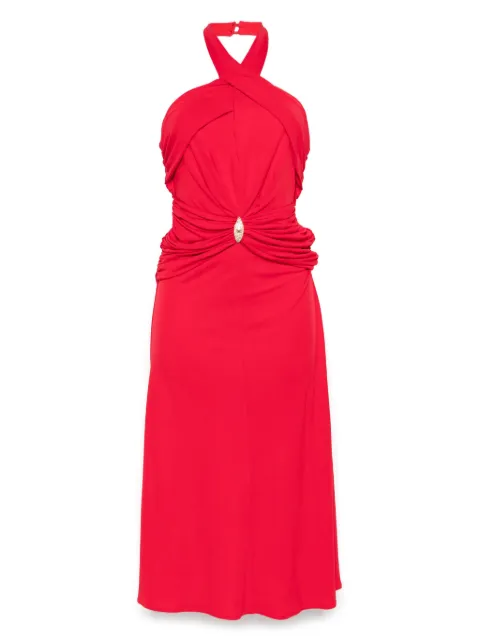 Elisabetta Franchi crossover-neck midi dress