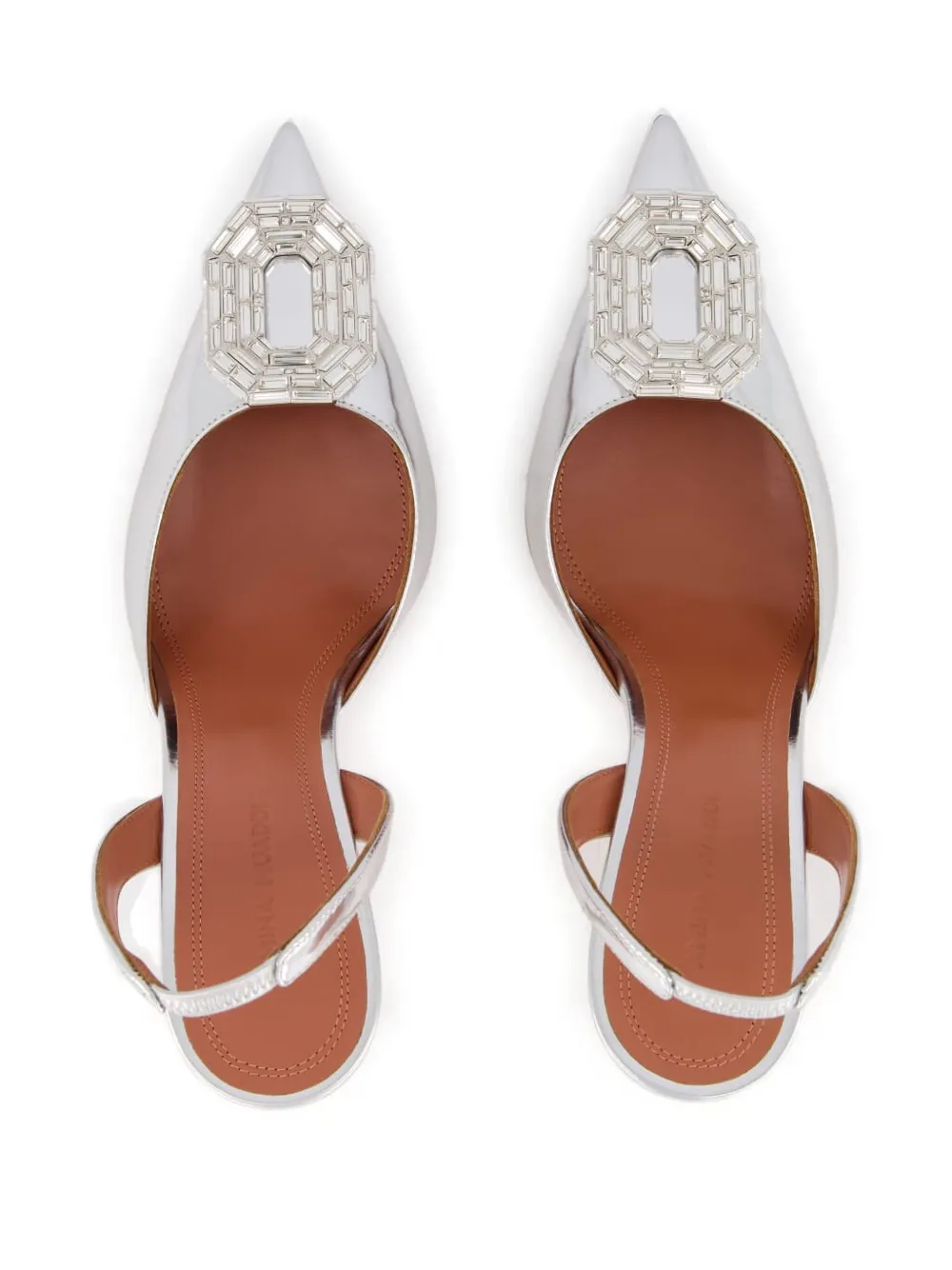 Amina Muaddi 90mm crystal-embellished pumps Silver
