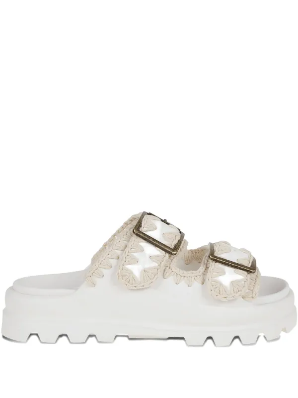 Mou double-buckle Slides | White | FARFETCH