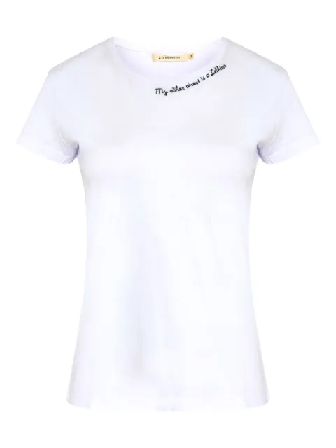 Lethicia Bronstein slogan-embroidered T-shirt