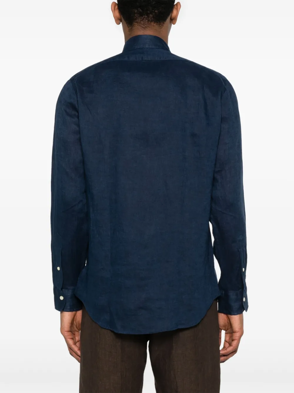 Shop Polo Ralph Lauren Linen Shirt In Blue