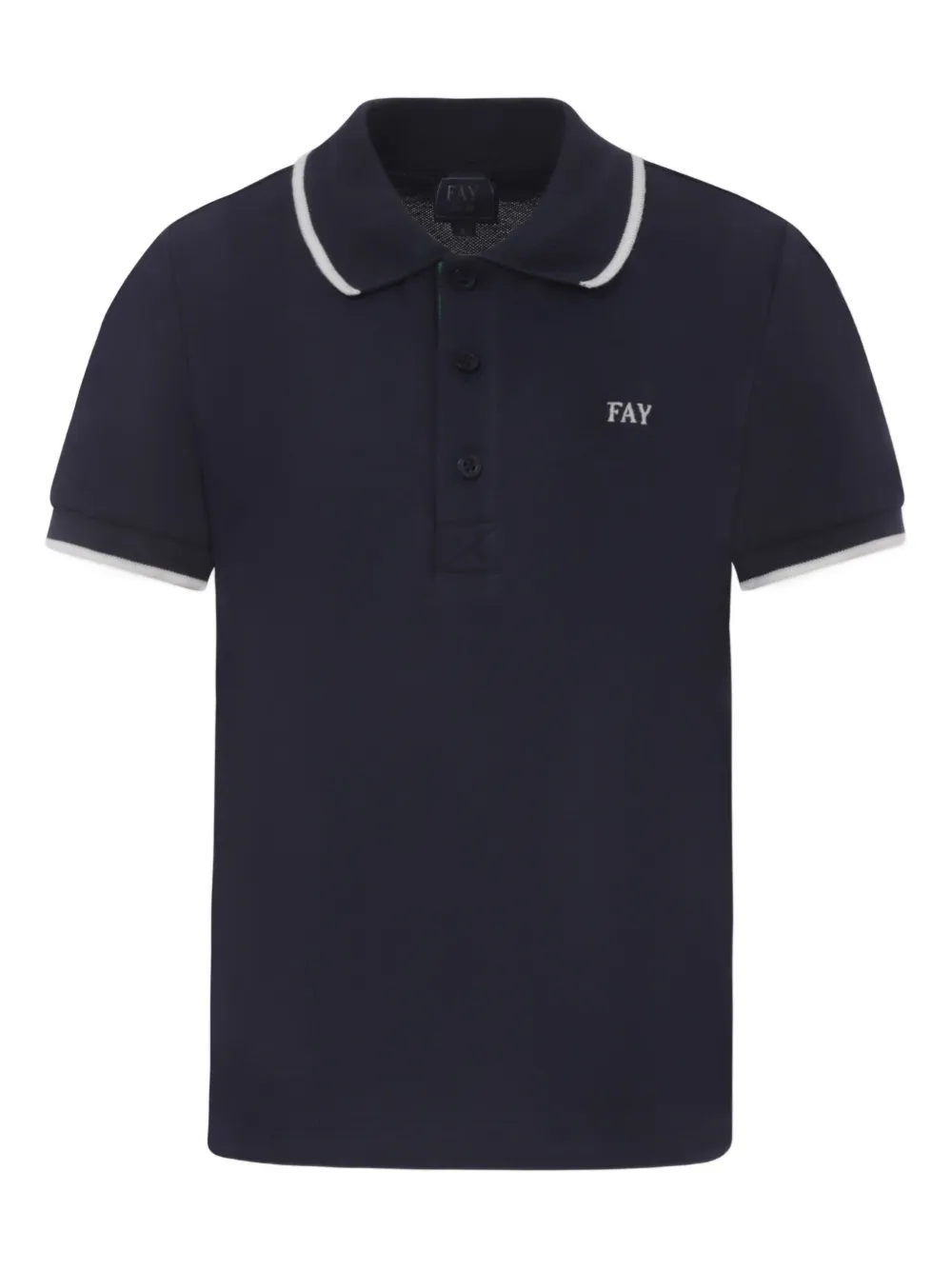 Fay Kids' Short-sleeved Logo Polo Shirt In Black