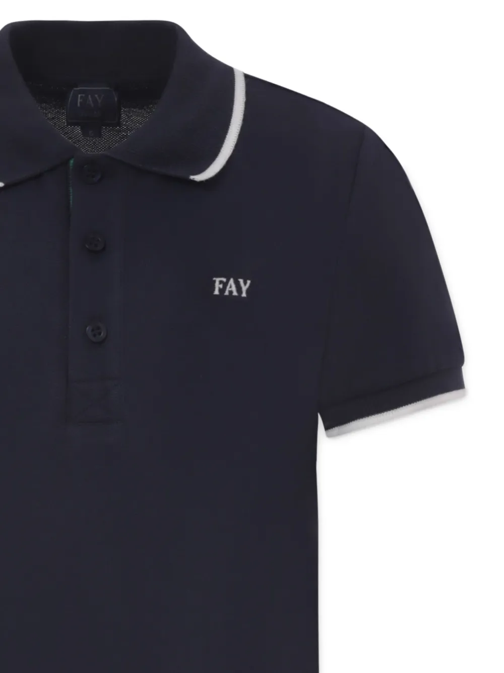 Fay Kids Poloshirt met logo en korte mouwen Blauw